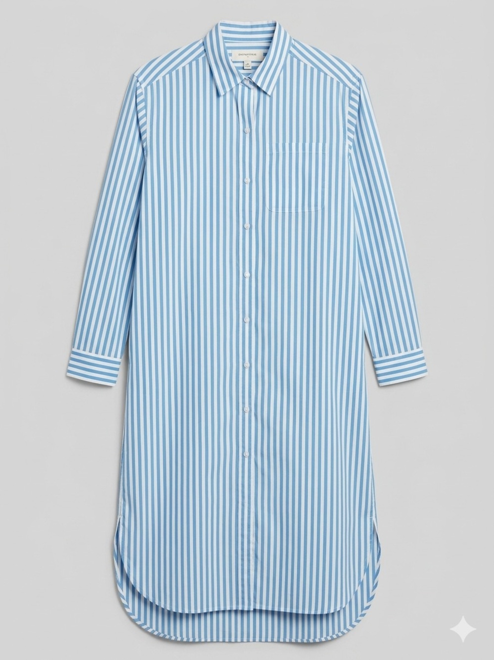 BANANA REPUBLIC FACTORY BLUE STRIPE BUTTON DOWN HI LOW PREPPY COTTON DRESS